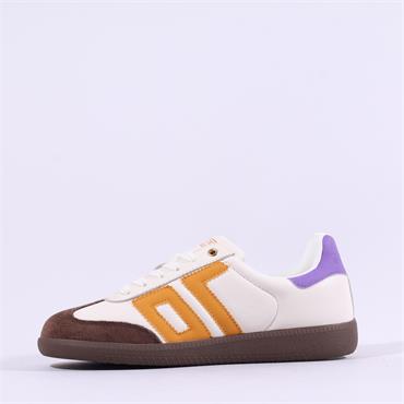 Back 70 Cloud Gumsole Retro Trainer - White Brown